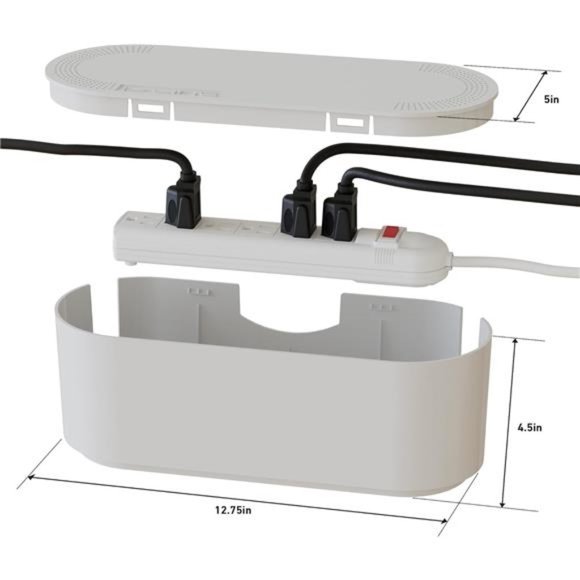 D-Line Cable Management Box,Power Strip Holder,Floor Outlet Hider,Cord Organizer - Picture 2 of 5